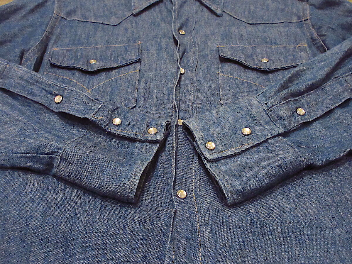 ビンテージ70's○BIG MACデニムウエスタンシャツ○210919r3-m-lssh-ws