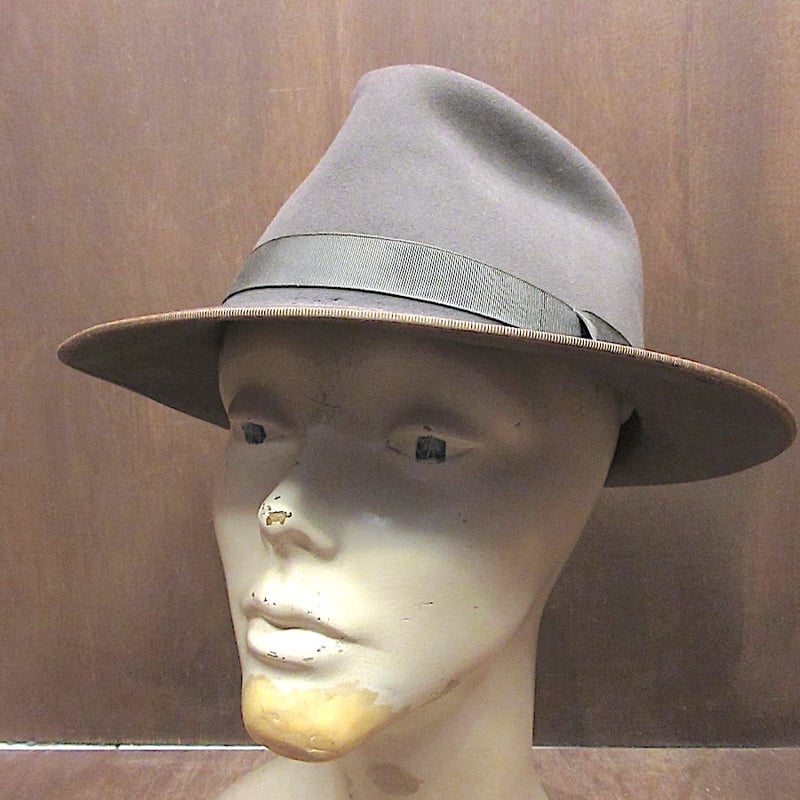 【STETSON 】50年〜60年代 オールドフェドラハット。　7 1/4。 ステットソン ヴィンテージ フェドラ ハット【Royal Stetson】【Late