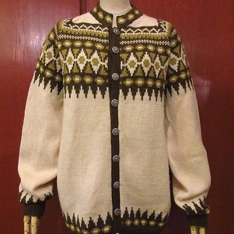 ビンテージ70's○VIKING KNITウールノルディックカーディガン