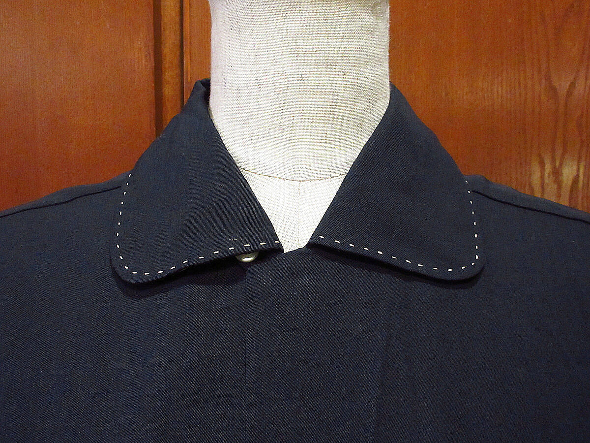 ビンテージ50's○MARK TWAINレーヨンループカラーシャツ黒size M