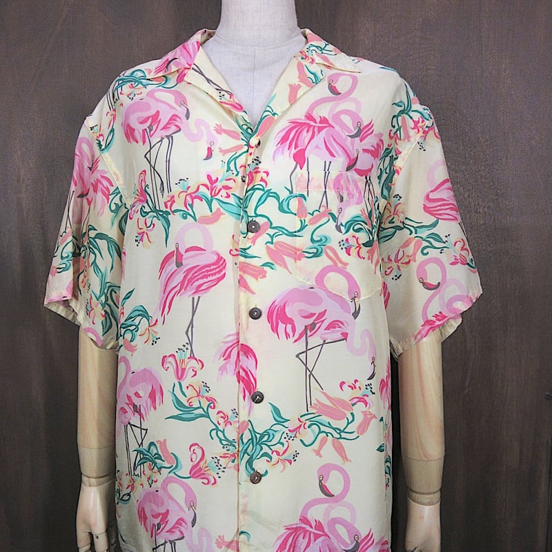 ビンテージ80's○Patalohaレーヨンハワイアンシャツsize M○250814z1-m