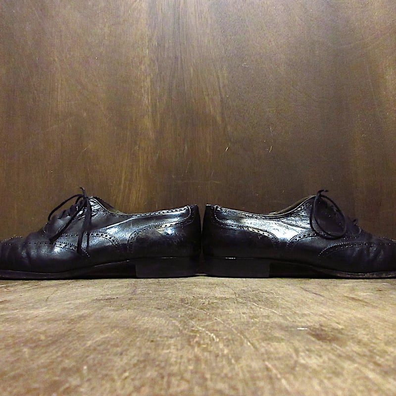 ビンテージ○Salvatore Ferragamoウイングチップシューズ黒size 10 B○