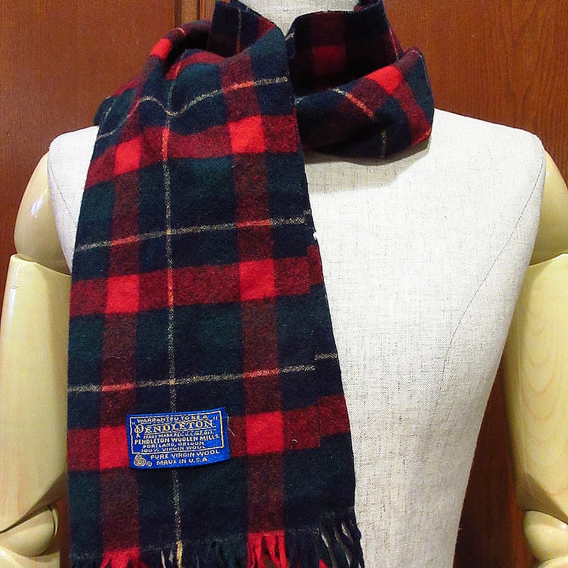 70s PENDLETON ペンドルトンフラッシャー付き未使用マフラー ストール 