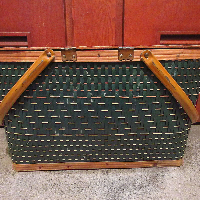 美品　ビンテージ　Hawkeyeのピクニックバスケット小型タイプ 1960年代 ピクニックバスケット バーリントン ホークアイ Hawkeye