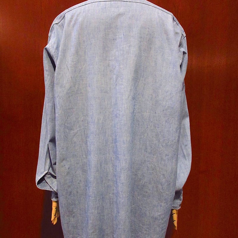ビンテージ50s○PENNEY'Sマチ付きシャンブレーワークシャツ青 ビンテージ50s○PENNEY'Sマチ付きシャンブレーワークシャツ青
