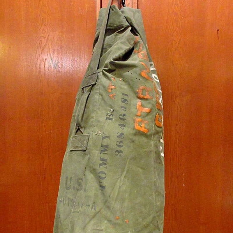 ビンテージ40's○ミリタリーステンシル&ハンドペイント入りダッフル