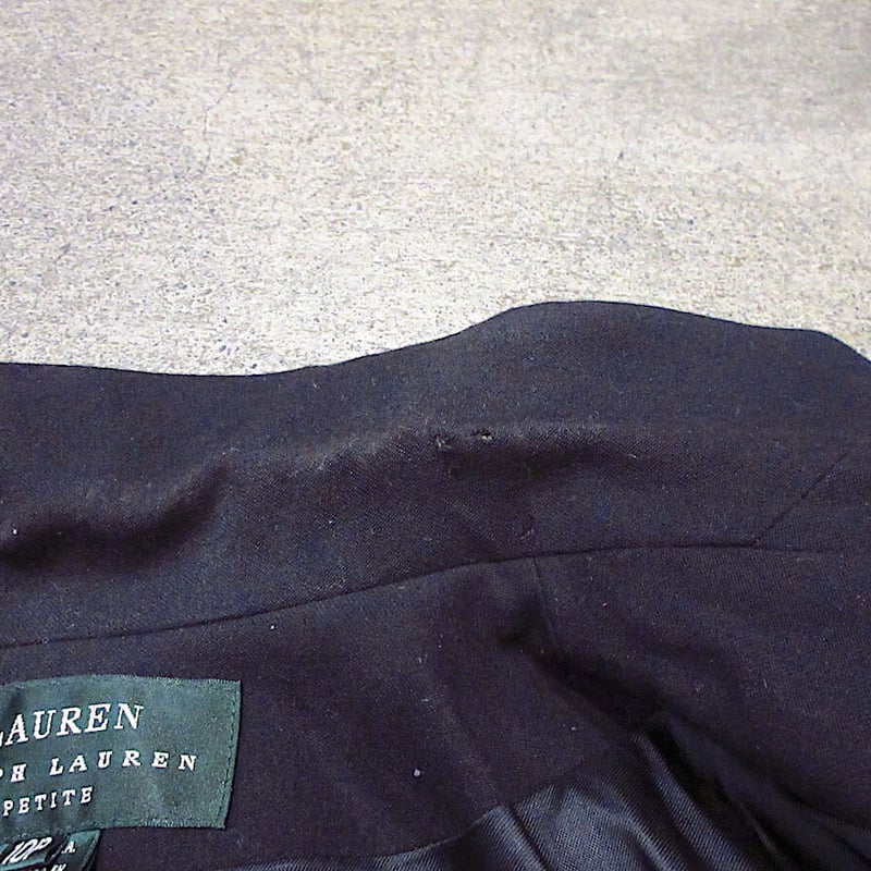 LAUREN RALPH LAURENレディース金ボタンテーラードジャケット紺size 10P