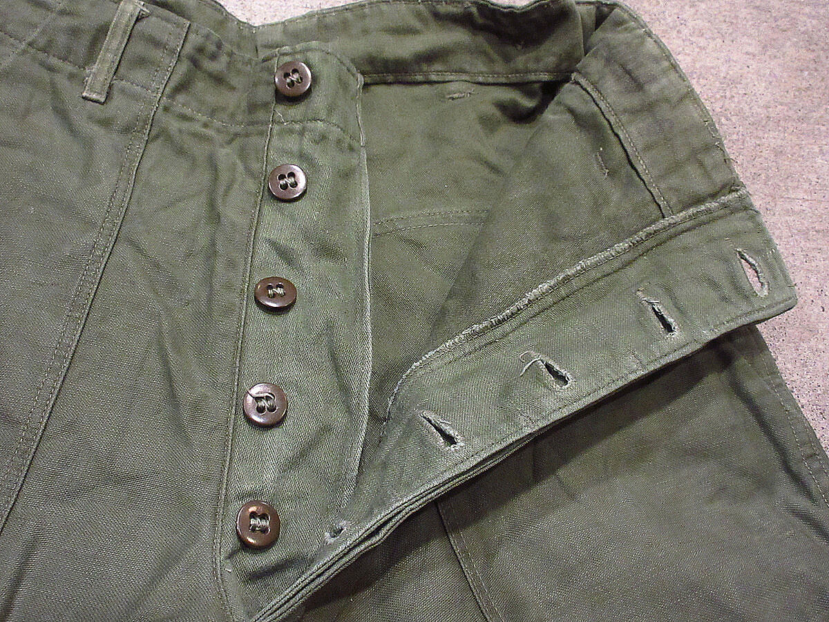 ビンテージ50's○U.S.ARMYボタンフライコットンサテンベイカーパンツ