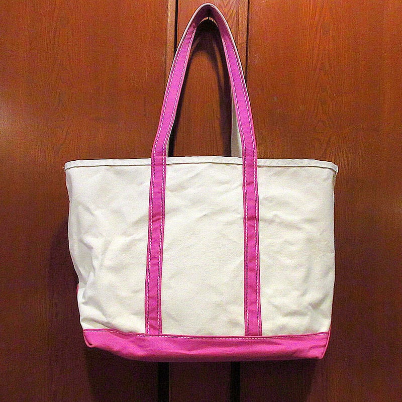 MADE IN U.S.A. L.L.Beanキャンバストートバッグ 白×ピンクsize MADE IN U.S.A. L.L.Beanキャンバストートバッグ 白×ピンクsize