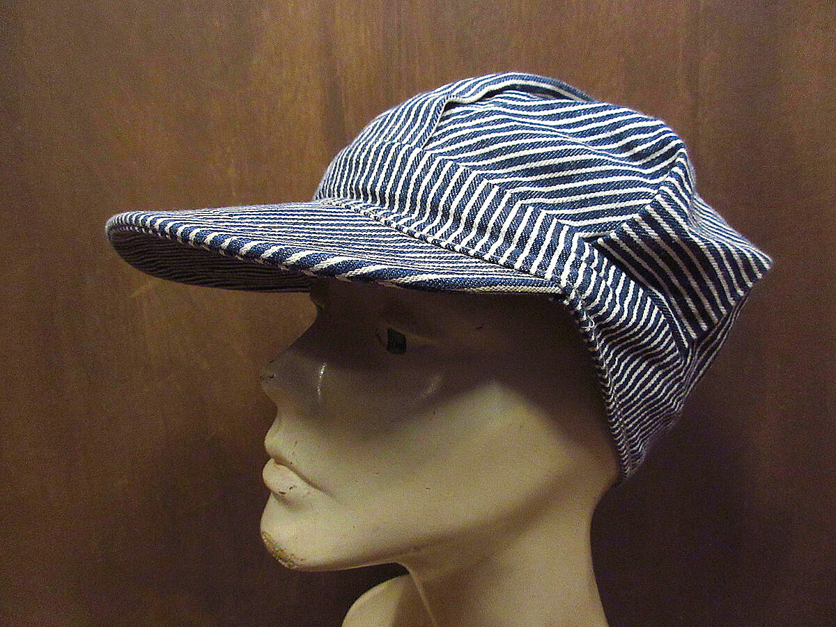 ビンテージ60's70's○ヒッコリーストライプワークキャップ