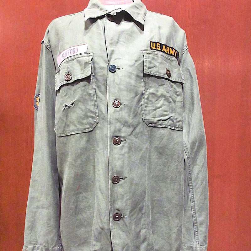 ビンテージ50's○U.S.ARMYコットンサテンユーティリティシャツ