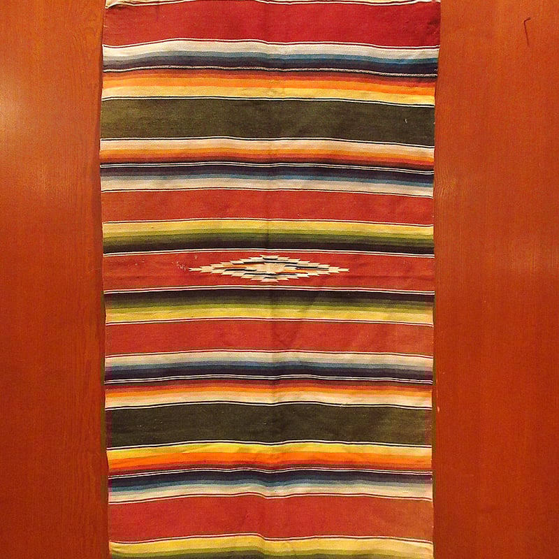 ビンテージ40's50's○メキシカンラグsize約112cm×約59.5cm○220904k