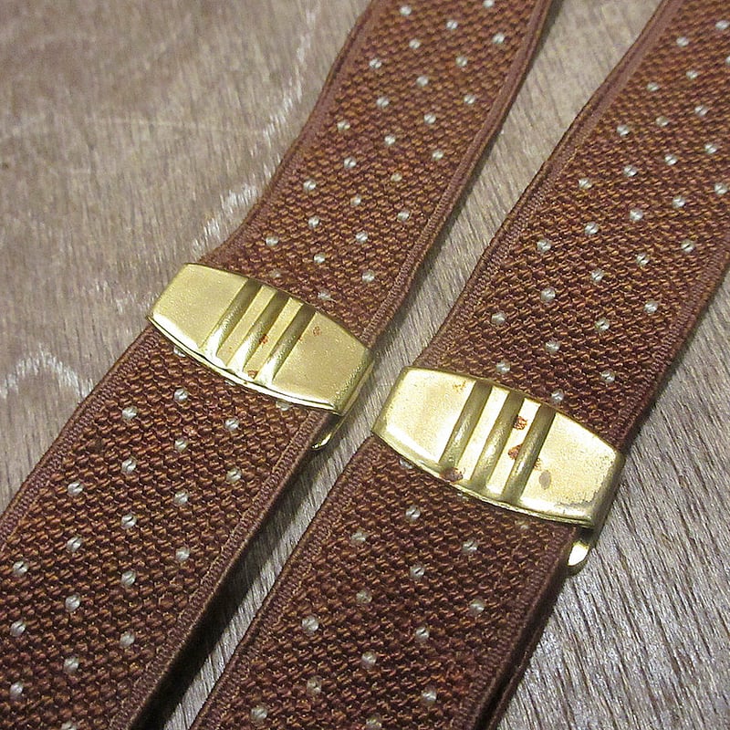ビンテージ40's○PARIS Hバックボタン留めサスペンダー茶○241104i4 ビンテージ40's○PARIS Hバックボタン留めサスペンダー茶○241104i4