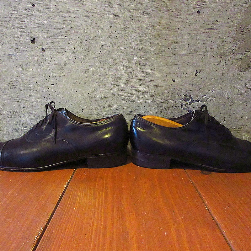 ビンテージ60's○FLORSHEIM内羽根式ストレートチップシューズ黒size 9