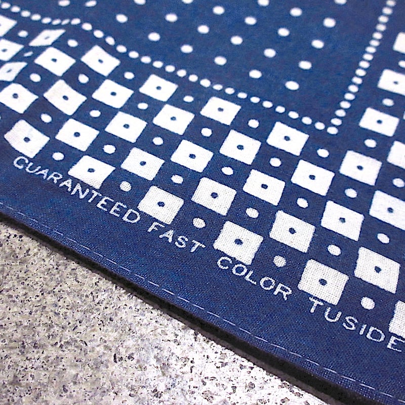 ビンテージ50's○FAST COLORドット柄コットンバンダナ紺○260222m6-bnd