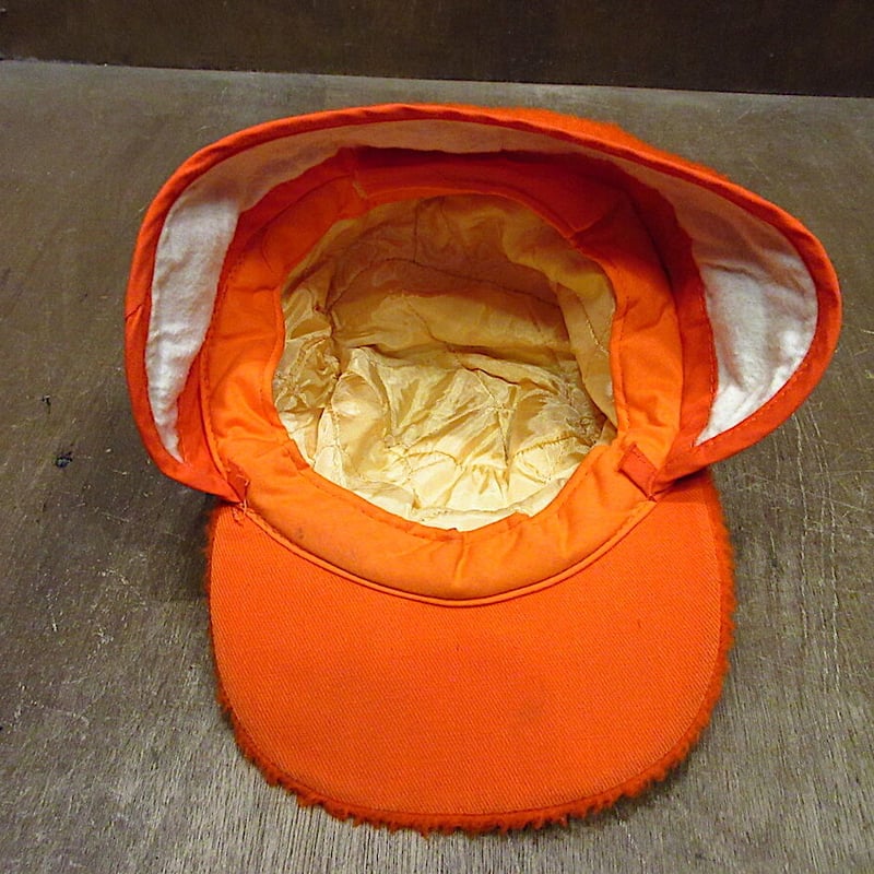 ビンテージ70's○Igran耳当て付き6パネルボアキャップオレンジ