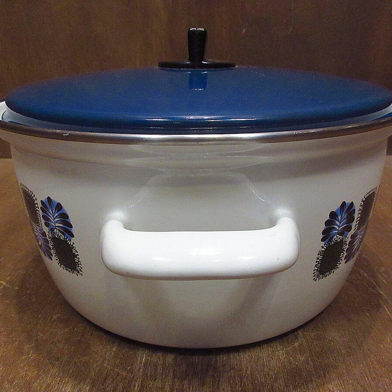 ヴィンテージ　Austria email蓋付きホーロー鍋 ビンテージ○Austria email蓋付きホーロー両手鍋○230126i6-tbwr