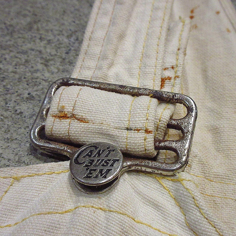 ビンテージ40's○CAN'T BUST'EMエプロン付きダブルニー生成り