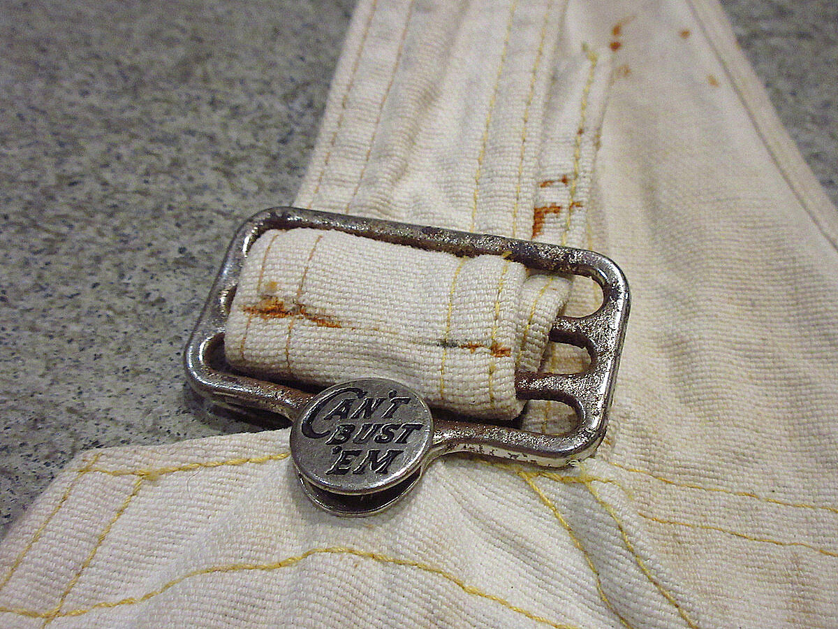 ビンテージ40's○CAN'T BUST'EMエプロン付きダブルニー生成り