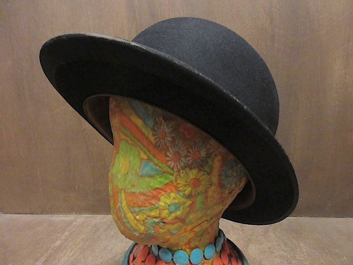 ビンテージ20's30's○ボーラーハット黒○250608z6-m-ht-flt