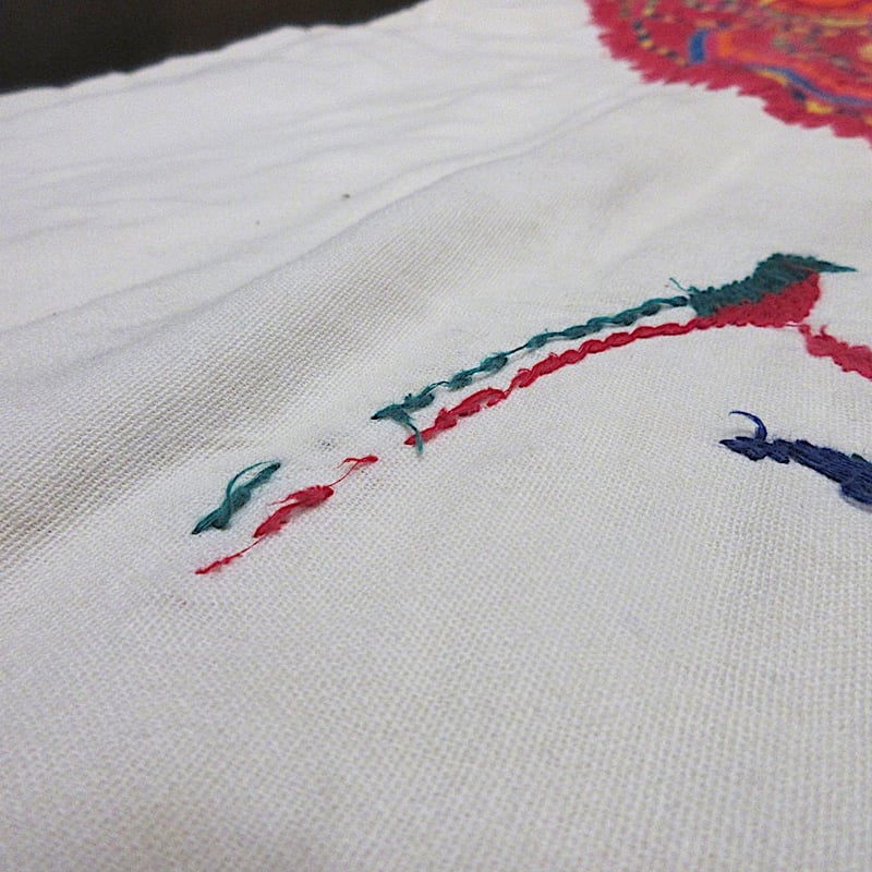 ビンテージ60's70's○レディースグアテマラ刺繍入りチュニック