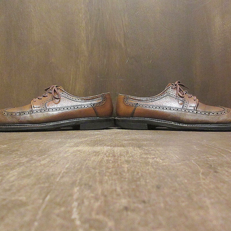 ビンテージ70's○ウイングチップシューズ茶○230905j1-m-dshs ビンテージ70's○ウイングチップシューズ茶○230905j1-m-dshs