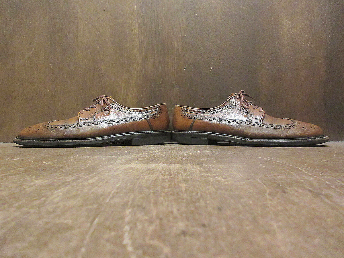 ビンテージ70's○ウイングチップシューズ茶○230905j1-m-dshs-27cm古着