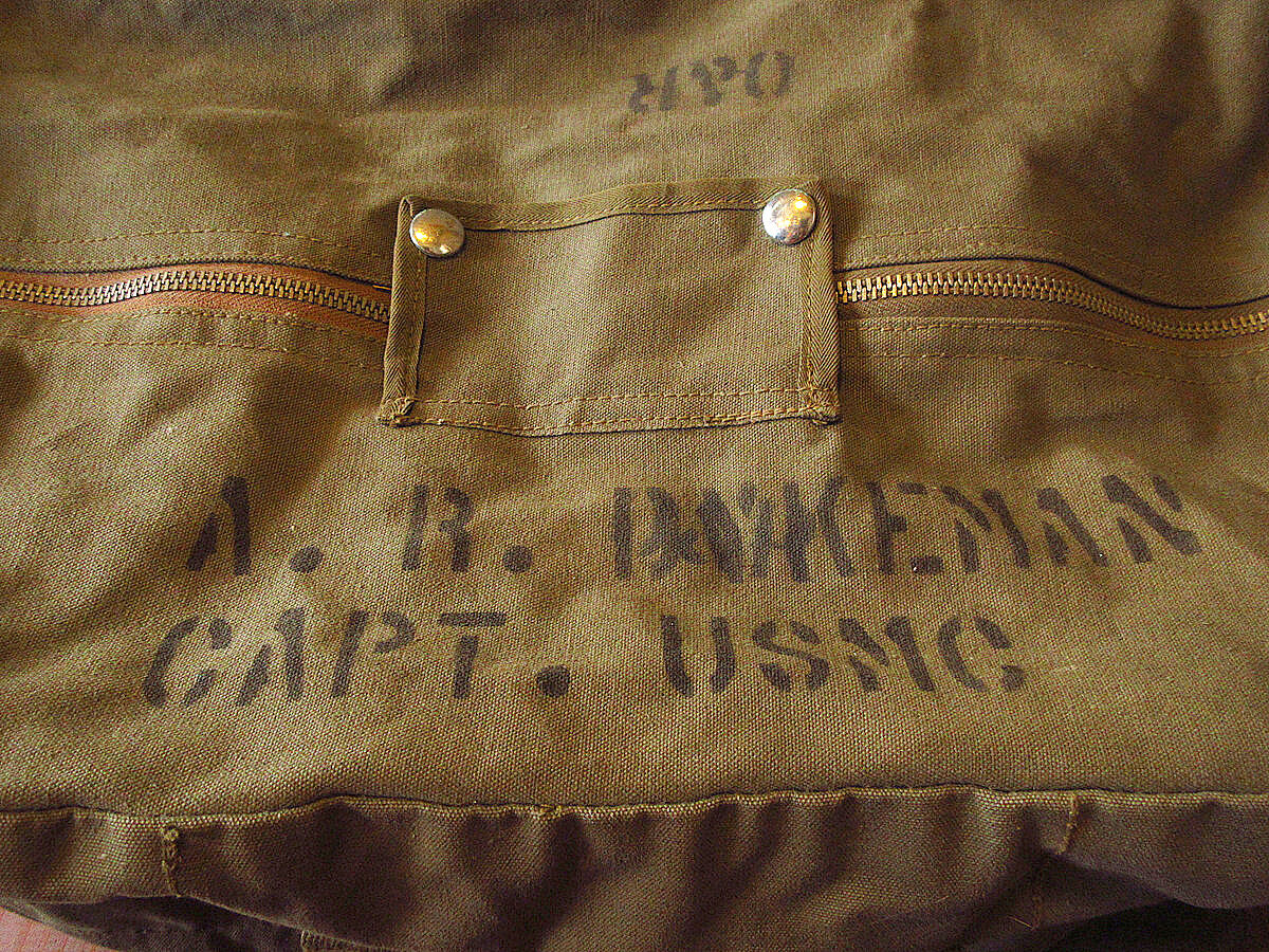 ビンテージ40's○U.S. NAVYステンシル入りパラシュートトラベリング