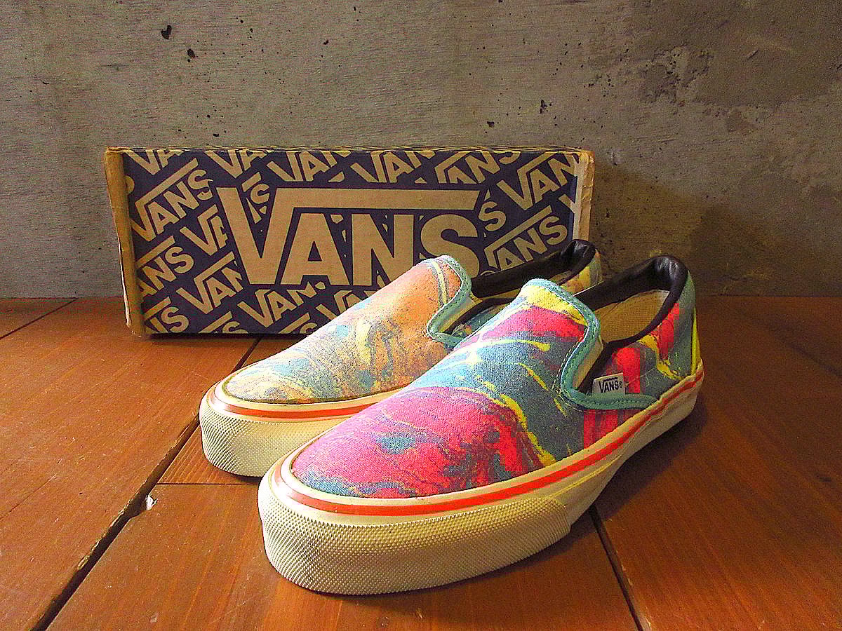 ビンテージ70's○DEADSTOCK VANS SLIP-ON マーブル size 7○24 ビンテージ70's○DEADSTOCK VANS SLIP-ON マーブル size 7○24