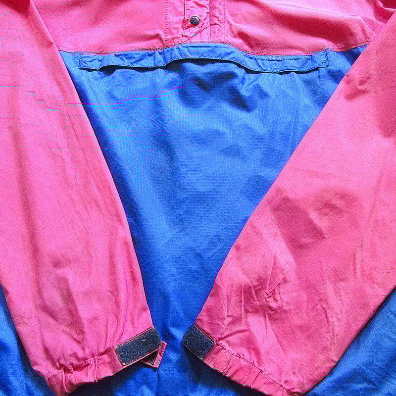 Patagonia アノラックパーカーピンク ネイビー ビンテージ90's○Patagoniaナイロンアノラックパーカ 青×ピンク