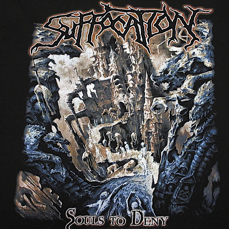 ビンテージ2000's○SUFFOCATION SOULS TO DENYプリントTシャツ黒s