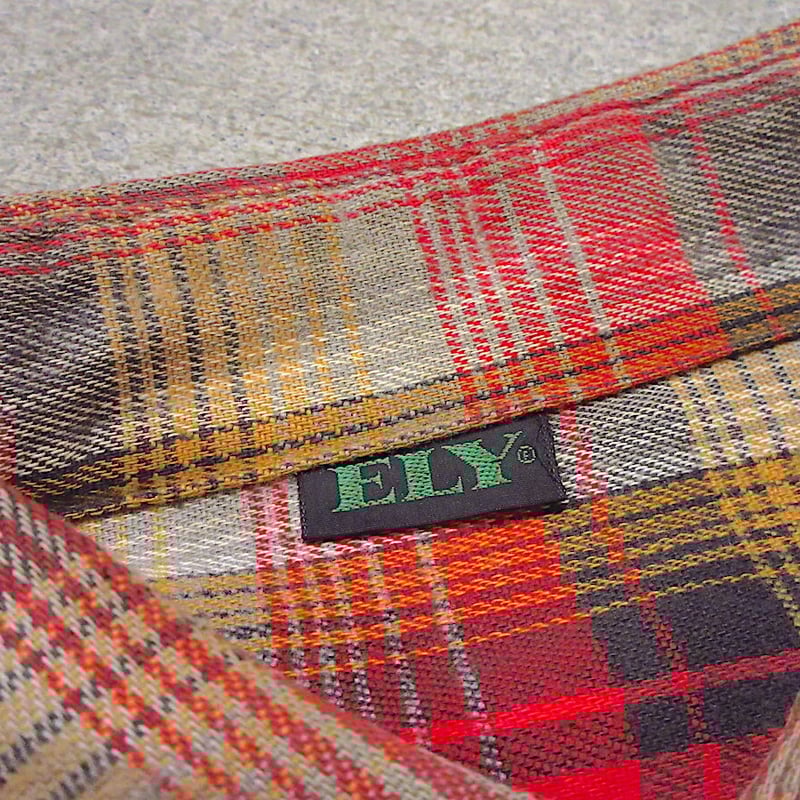 ビンテージ70's○ELYチェックヘビーネルシャツ○230219r6-m-lssh