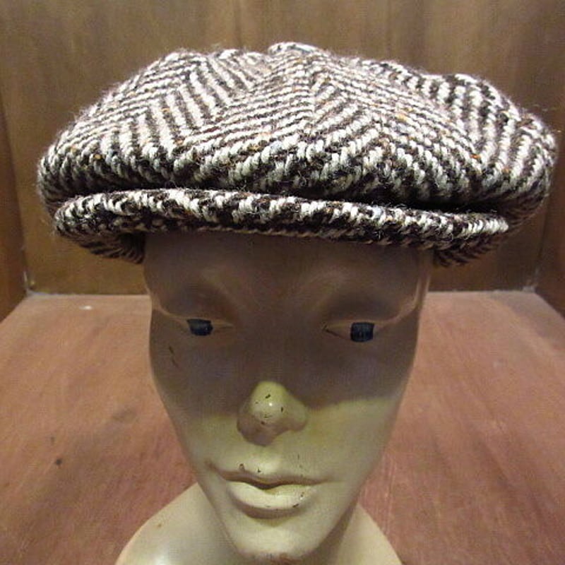 ビンテージ○Jonathan Richard 8パネルツイードキャスケットXL