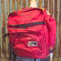 ビンテージ80’s●THE NORTH FACE茶タグナイロンフレームパック赤●250530j3-bag-bpアウトドア古着1980sザノースフェイス