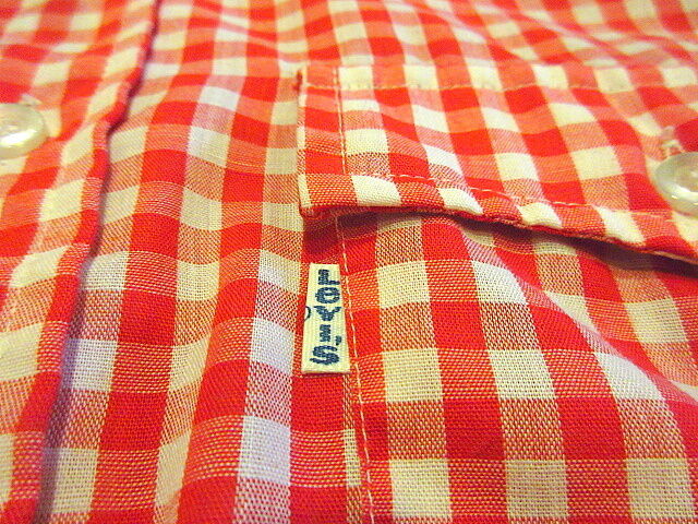 King Louie 70's ヴィンテージ　赤白チェック柄シャツ M King Louie 70's ヴィンテージ 赤白チェック柄シャツ M