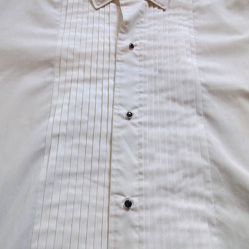 ビンテージ60's70's○ARROWリブフロントプリーツドレスシャツ白size 15 ...