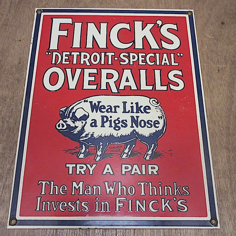 FINCK'S○DETROIT-SPECIAL OVERALLSメタルサイン○250709z6