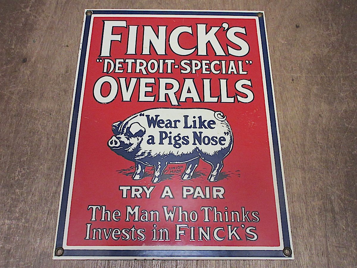 FINCK'S○DETROIT-SPECIAL OVERALLSメタルサイン○250709z6