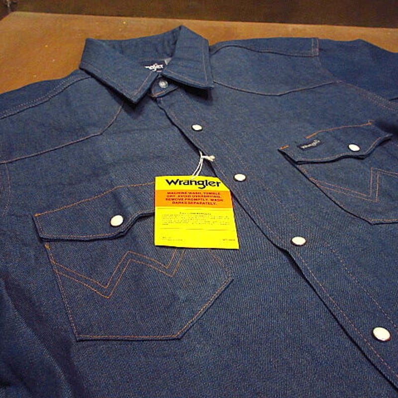 ビンテージ80's○DEADSTOCK Wrangler 70127MWデニムウエスタンシャツ