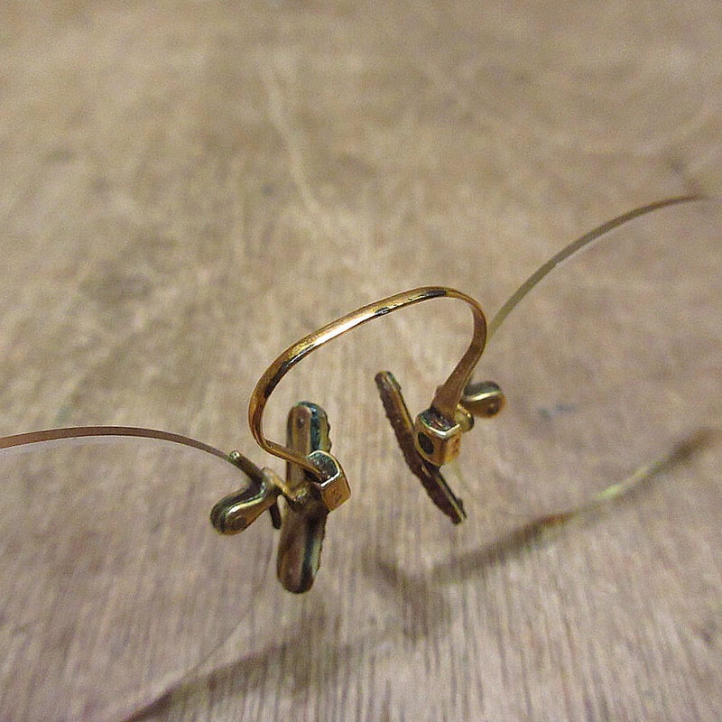 ビンテージ~40's○ケース付きCブリッジ型フィンチ眼鏡○230515i6-eygls