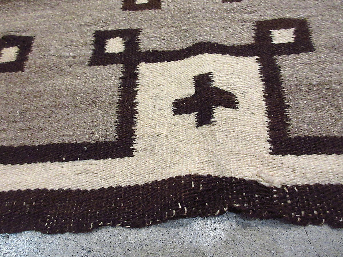 ビンテージ~40's○ナバホラグ約129cm×約81cm○240717i8-rugハンドウーヴ