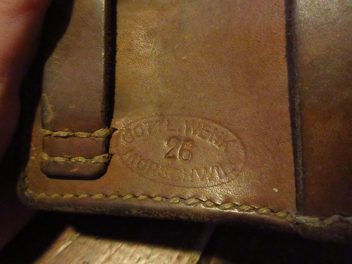 ビンテージ40's○ミリタリーレザーマガジンポーチ茶○260205d4-bag-ot