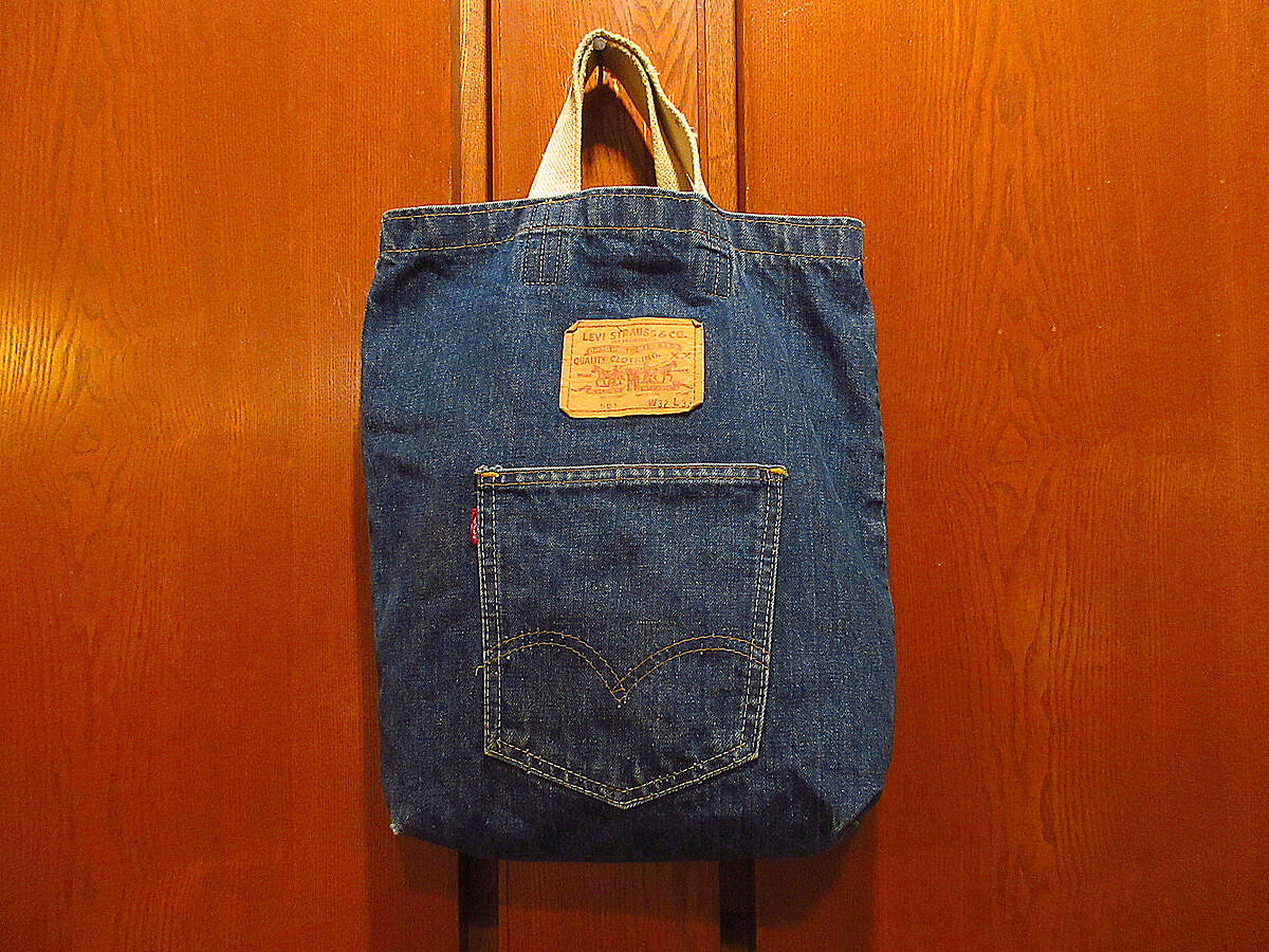 ビンテージ60's70's○Levi's 501 BIG Eデニムトートバッグ○210614f