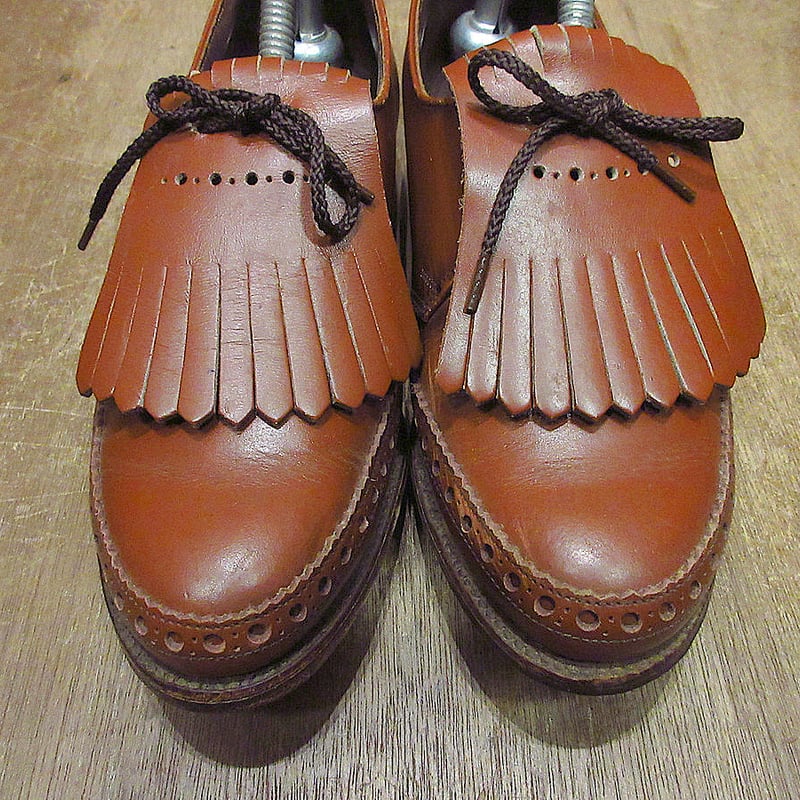 ビンテージ40's50's○シューキルト付きレザーUチップゴルフ ビンテージ40's50's○シューキルト付きレザーUチップゴルフ