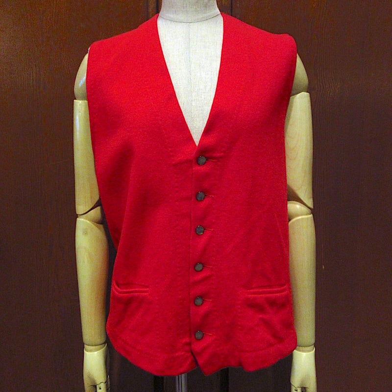 ヴィンテージ・ベスト ビンテージ50's○Catalinaウールベスト赤size L○231111m3-m-vsジレ
