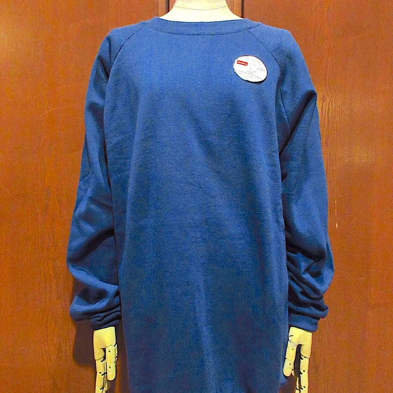 ビンテージ70's80's○DEADSTOCK Healthknitラグランスウェット紺siz