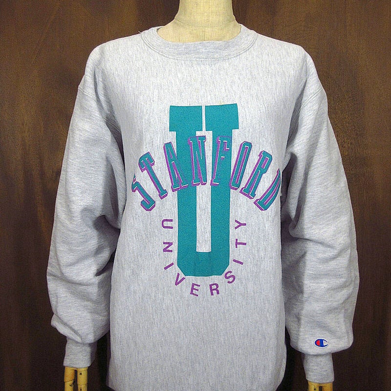 ビンテージ80's○ChampionトリコタグSTANFORD UNIVERSITYリバースウ