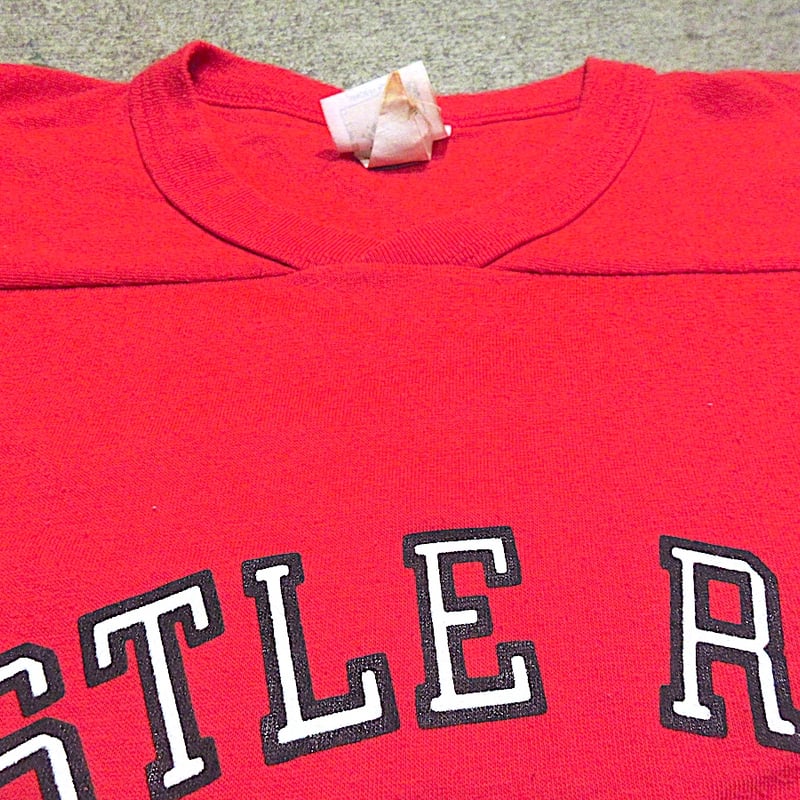 ビンテージ80's○CASTLE ROCK ROCKETSフットボールTシャツ赤size M○