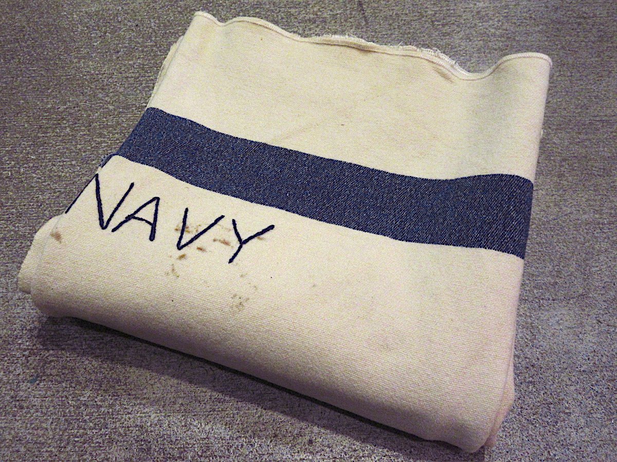 ビンテージ~40's○U.S.NAVYウールブランケットsize約206cm ×約129cm○