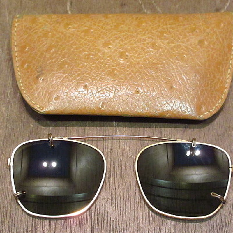 ビンテージ50's60's○ケース付きAmerican Opticalクリップオン48-18○